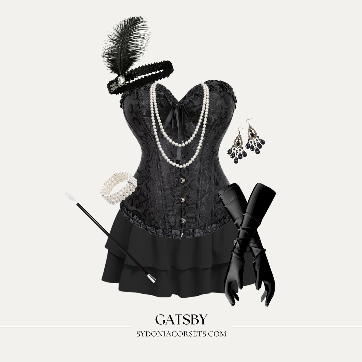 Disfraz Gatsby (Negro)