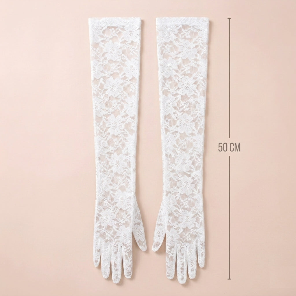 Guantes de Encaje Blancos