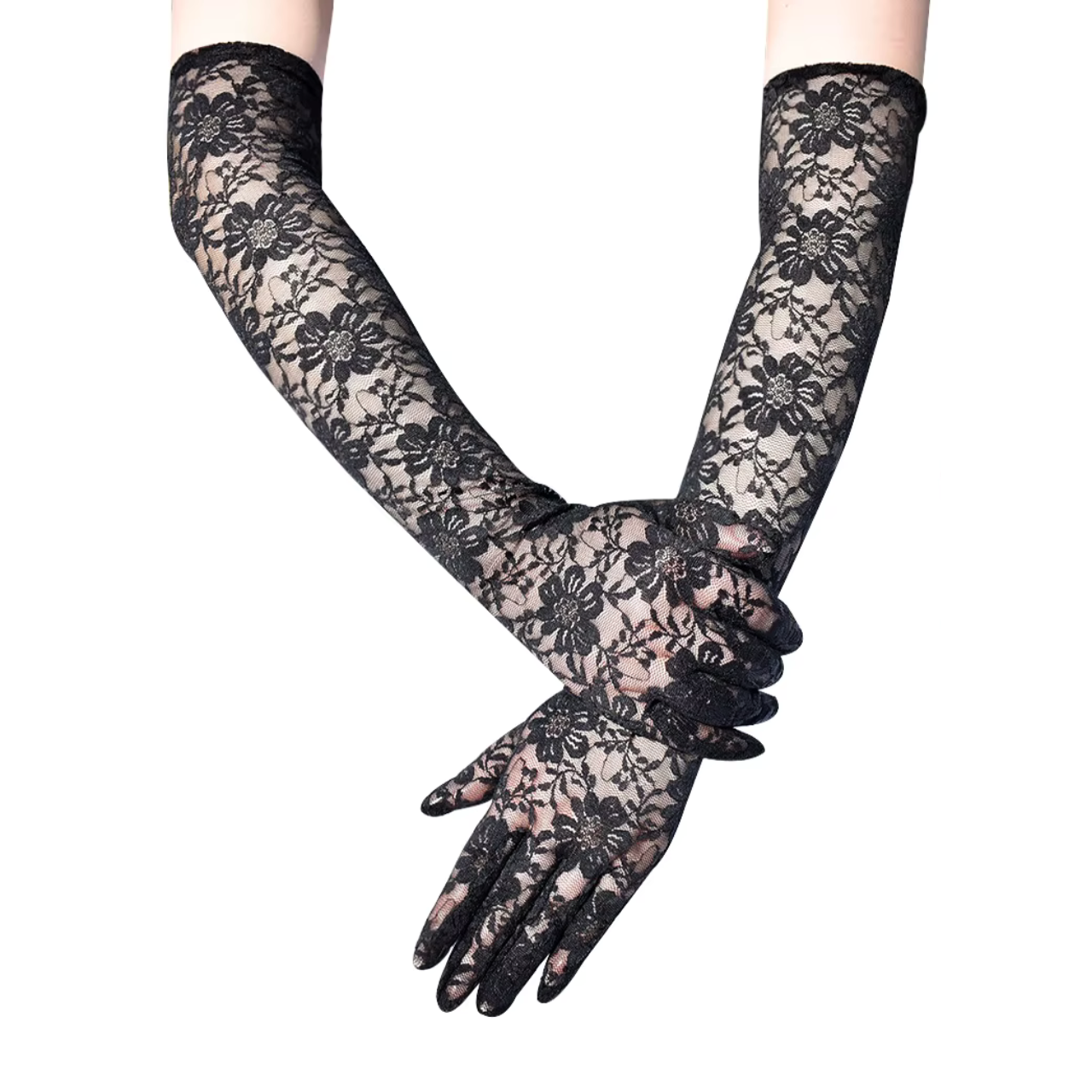 Guantes de Encaje Negros