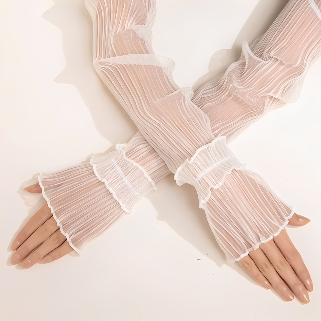 Mangas Fruncidas Blancas