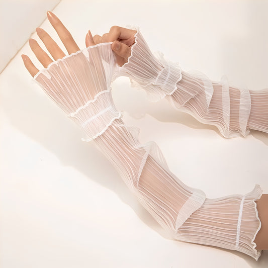 Mangas Fruncidas Blancas