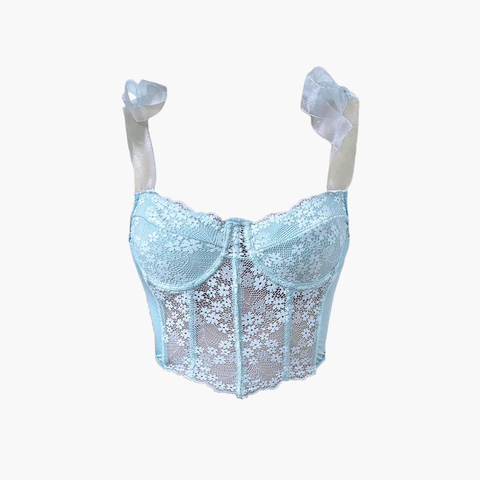 Bustier Encaje Celeste